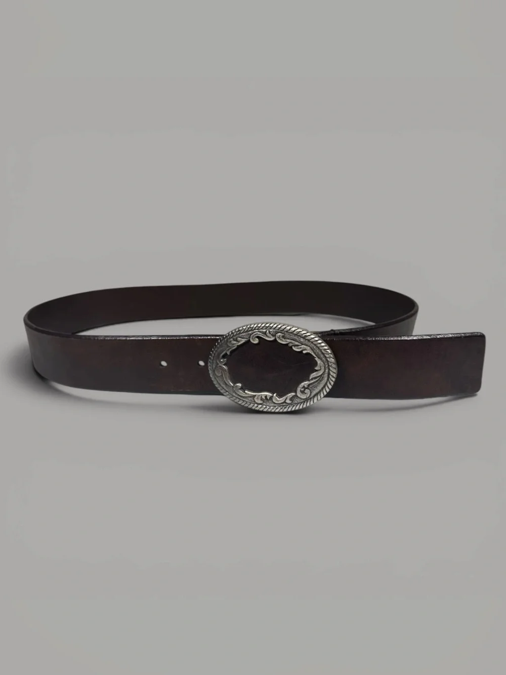 Vintage Y2K Nine West Western Buckle Genuine Leather Belt